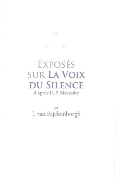 Livre La Voix du Silence - Jan van Rijckenborgh - couverture