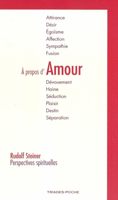 Livre A propos d'amour - Rudolf Steiner - couverture